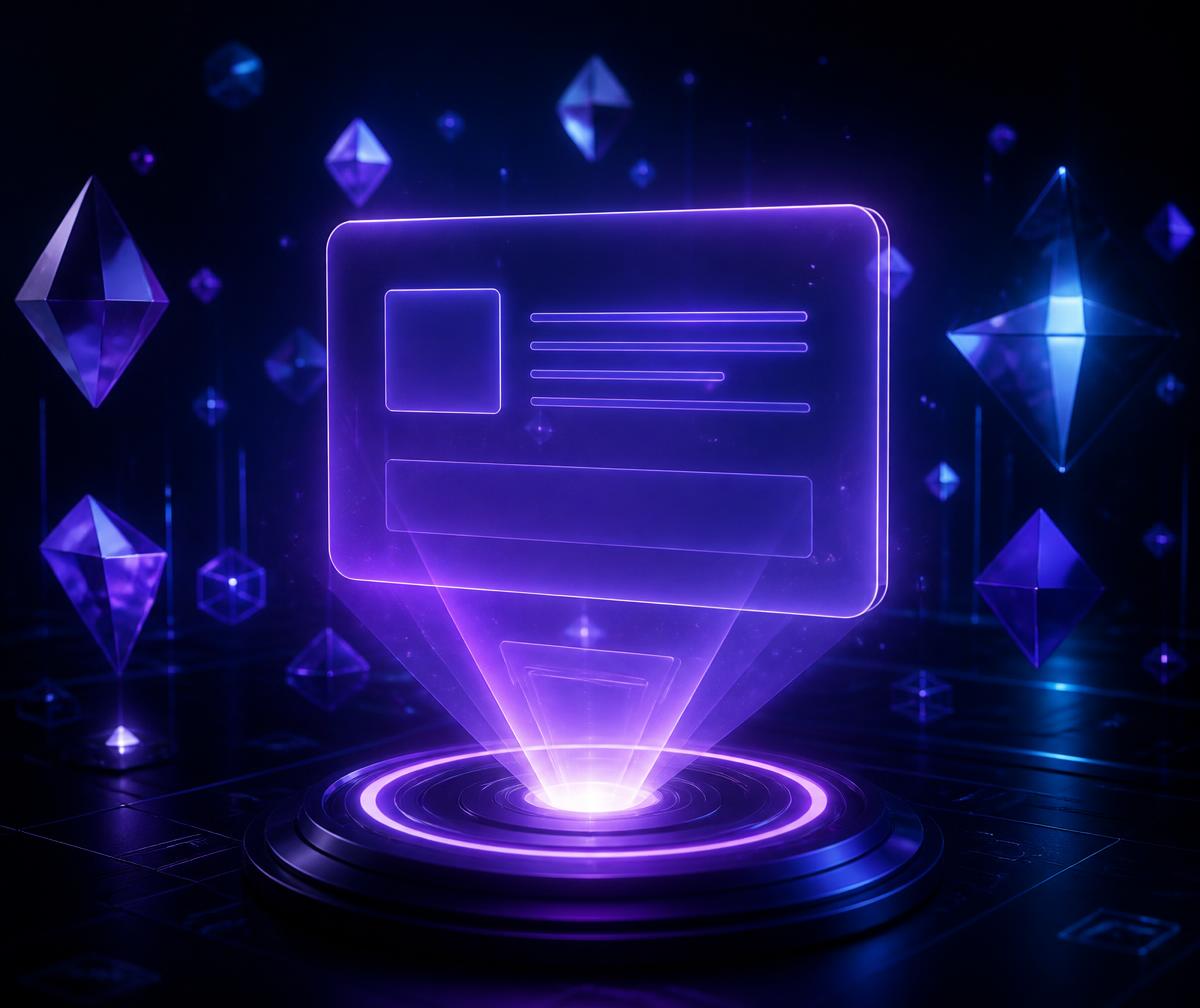 Abstract holographic funding portal illustration